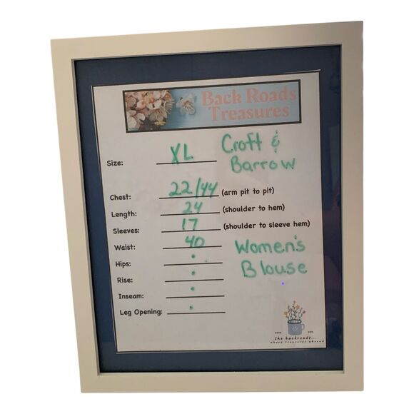 Croft and Barrow Blouse XL Brown White Daisy Print Cotton 3/4 Sleeve T-Shirt - Picture 8 of 8